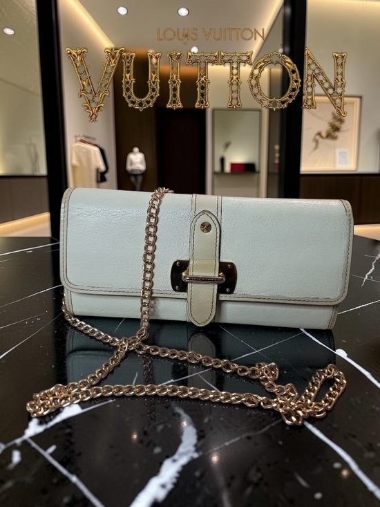 Louis Vuitton Handbags - Louis Vuitton Suhali Leather Le Favori Wallet With Chain Preloved With Dusty